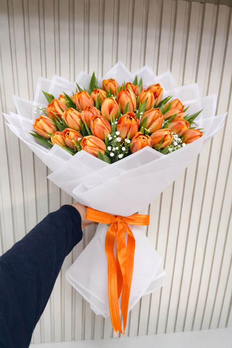 TURUNCU LALE BUKET 17 ADET